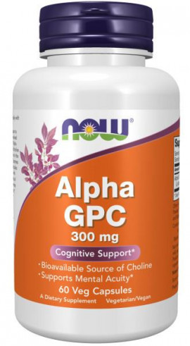NOW Alpha GPC, Альфа Глицерилфосфорилхолин, 60 вег.капс