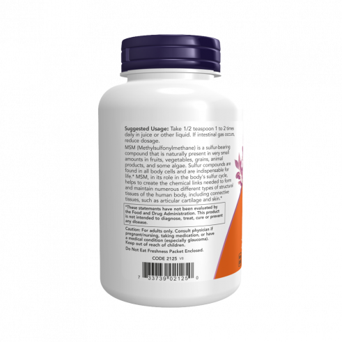 NOW MSM Methylsulfonylmethane Powder, МСМ Метилсульфонилметан Порошок