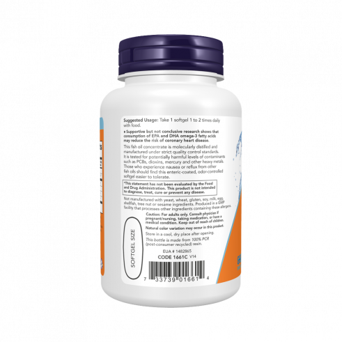 NOW Ultra Omega-3 Fish Oil 500 EPA/250 DHA, Ультра Омега-3 Фиш Ойл 500 ЭПК/250 ДГК, 90 капсул